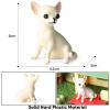 AENIMELY Chihuahua Dog Figurine Hand Painted Realistic Plastic Puppy Figure Tiny White Dogs Animals Toy Dog Cake Topper Christmas Birthday Gift view 3