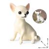 AENIMELY Chihuahua Dog Figurine Hand Painted Realistic Plastic Puppy Figure Tiny White Dogs Animals Toy Dog Cake Topper Christmas Birthday Gift view 4