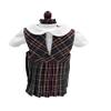 18 inch Doll Outfit-School Plaid Jumper Include Blouse and Hair Accessory/Add on Option: Sock and Shoe (Doll is not Included) (Split Jumper Only, Plaid 43) view 1