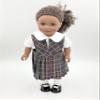 18 inch Doll Outfit-School Plaid Jumper Include Blouse and Hair Accessory/Add on Option: Sock and Shoe (Doll is not Included) (Split Jumper Only, Plaid 43) view 2