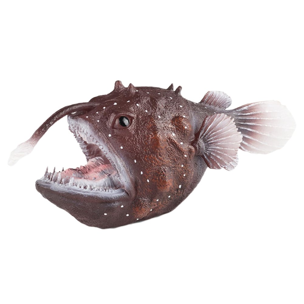 AENIMELY Anglerfish Figurine Sea Ocean Marine Animal Model Fish Figure Science Educational Play Fish Tank Decoration Birthday Gifts Party Favors Toys