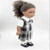 18 inch Doll Outfit-School Plaid Jumper Include Blouse and Hair Accessory/Add on Option: Sock and Shoe (Doll is not Included) (Zip Jumper,Sock,Shiny Black Shoe, Plaid 8B) view 3