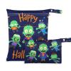 Amooorous Happy Halloween Cartoon Cute Zombie zippered bag for swimsuit 2 Pack travel essentials for babies with handles for pool, baby diapers view 1