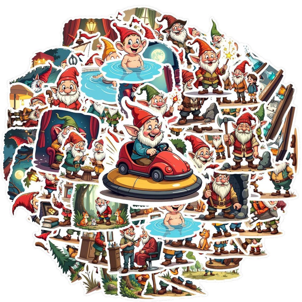 100Pcs Cartoon Gnome Stickers, Waterproof Gnome Sticker for Water Bottle Laptop Phone Cases Planner Skateboard Luggage Helmet Party Favor Decor, Ideal for Adults Teens Teacher Rewards C2865
