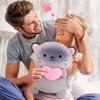 Achwishap Cat Stuffed Animal,Siamese Cat Plush with Love Heart,14 Siamese Cats Plush Toys,Cute Plushies Soft Cats Plushy Kawaii Plushie Huggging Pillow,Cuddly Animal Pillow for Kids Adults Birthday view 2