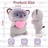 Achwishap Cat Stuffed Animal,Siamese Cat Plush with Love Heart,14 Siamese Cats Plush Toys,Cute Plushies Soft Cats Plushy Kawaii Plushie Huggging Pillow,Cuddly Animal Pillow for Kids Adults Birthday view 3