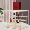 JUMgtcDL Clear Display Case for Figures 4 Layer Display Shelf Stackable Display Box view 2