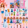 Daniel Axel Magnetic Dress Up Paper Doll,Magnet Princess Dress Up Dolls for Girls Ages 4-7 Kids,Travel Activities Road Trip Car Ride Interactive Learning Created Imagine Set Birthday Gift (J Set) view 1