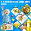 BYFWH 5 in 1 Montessori Sensory Toy for Toddlers 1-3, Activity Cube Baby Toys, Infant Pulling Toy with Shape Sorter & Silicone String, Snail Push-to-go Car for Travel Play, Gift for Boy Girl view 2