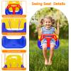4 in 1 Toddler Swing Set & Baby Jumper, Heavy Duty Kids Swing with Bouncer, Foldable Metal Stand for Indoor & Outdoor, Easy Install & Store (Blue) view 3