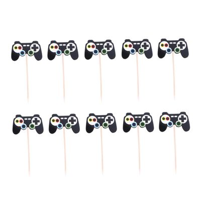 Homoyoyo 24pcs Gamepad Cake Decorations Gamepad Birthday Cake Picks Material Chic Design Versatile for Parties