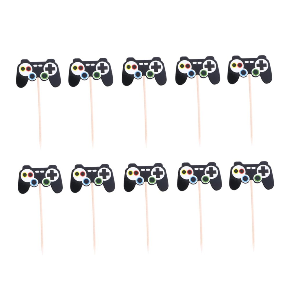 Homoyoyo 24pcs Gamepad Cake Decorations Gamepad Birthday Cake Picks Material Chic Design Versatile for Parties