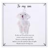 Aesnefe Pocket Bear Hug, to My Son Plush Bear Gifts from Mom Dad, Mental Health Positivity Gifts for Men Teen, Autism Fidget Gift, Inspirational Gift for School Anxiety, White view 1