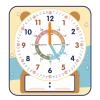 ANCOMEDO Large 12" Magnetic Writable Dry Erase Teaching Clock with Cute Style, Teaching Demonstration Clock for Kids Learning Practice Time for Home School Classroom Supplies (12" x11"-Beige) view 1