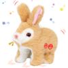 Hopearl LED Hopping Rabbit Repeat What You Said Interactive Electronic Pet Plush Bunny Toy Animated Singing Speaking Glowing Wiggle Ears Gift for Toddlers Birthday, Brown, 7'' view 1