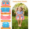 4 in 1 Toddler Swing Set & Baby Jumper, Heavy Duty Kids Swing with Bouncer, Foldable Metal Stand for Indoor & Outdoor, Easy Install & Store (Blue Pink) view 3