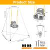 4 in 1 Toddler Swing Set & Baby Jumper, Heavy Duty Kids Swing with Bouncer, Foldable Metal Stand for Indoor & Outdoor, Easy Install & Store (White) view 2