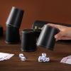 5X Dice Cup Set, PU Leather Dice Shaker Cups with 30 Dices for Bar Party Yahtzee Farkle Dice Games, Coffee (5, Black) view 3