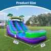 21 Purple Tropical Lightweight Premium Commercial Grade Water Slide Inflatable with Attached Pool for Kids and Adults (with Blower), Wet Dry Use, Summer Fun view 2