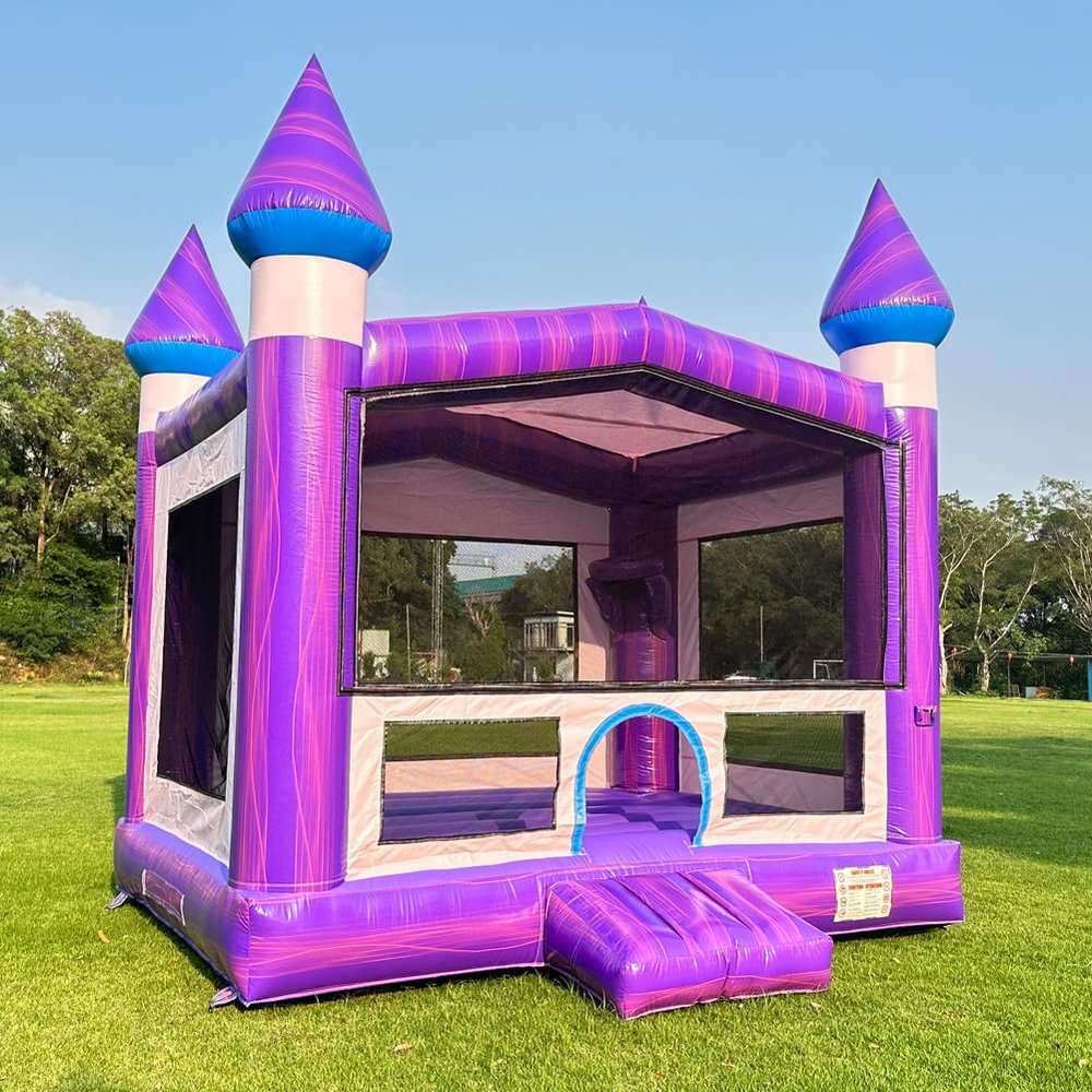 Commercial Grade Bounce House Big Inflatable for Kids and Adults with Blower&Basketball Hoop for Outdoor Indoor, Bouncer Jumper, Birthday Party, Rental Grade (Purple + Pink, 13.1ftx13.1ftx16ft)