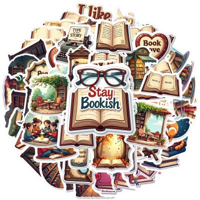100Pcs Cartoon Book Stickers, Waterproof Book Sticker for Water Bottle Laptop Phone Cases Planner Skateboard Luggage Helmet Party Favor Decor, Ideal for Adults Teens Teacher Rewards C2C8G