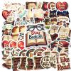 100Pcs Cartoon Book Stickers, Waterproof Book Sticker for Water Bottle Laptop Phone Cases Planner Skateboard Luggage Helmet Party Favor Decor, Ideal for Adults Teens Teacher Rewards C2C8G view 2