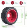 110mm 1/10 RC Short Course Truck Wheels and Tires 12mm Hex 4PCS RC Off Road Tyres for 1/10 RC Off-Road Car Traxxas TRX4 Slash Arrma Losi Tenacity Redcat Hpi HSP RC Buggy Car and refit W29 (Red) view 2