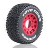 110mm 1/10 RC Short Course Truck Wheels and Tires 12mm Hex 4PCS RC Off Road Tyres for 1/10 RC Off-Road Car Traxxas TRX4 Slash Arrma Losi Tenacity Redcat Hpi HSP RC Buggy Car and refit W29 (Red) view 3