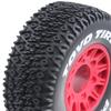 110mm 1/10 RC Short Course Truck Wheels and Tires 12mm Hex 4PCS RC Off Road Tyres for 1/10 RC Off-Road Car Traxxas TRX4 Slash Arrma Losi Tenacity Redcat Hpi HSP RC Buggy Car and refit W29 (Red) view 4