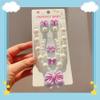 BAOBAOJOY Princess Jewelry for Little Girls, Handmade Bow Pearl Kids Jewelry Set, Stretch Necklace Bracelets Rings and Clip on Earrings, Perfect for Dress Up, Birthday Parties, and Costume Play, Blue view 3