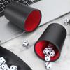 5X Dice Cup Set, PU Leather Dice Shaker Cups with 30 Dices for Bar Party Yahtzee Farkle Dice Games, Coffee (5, Black Red) view 2