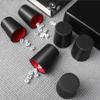 5X Dice Cup Set, PU Leather Dice Shaker Cups with 30 Dices for Bar Party Yahtzee Farkle Dice Games, Coffee (5, Black Red) view 3