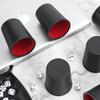 5X Dice Cup Set, PU Leather Dice Shaker Cups with 30 Dices for Bar Party Yahtzee Farkle Dice Games, Coffee (5, Black Red) view 4