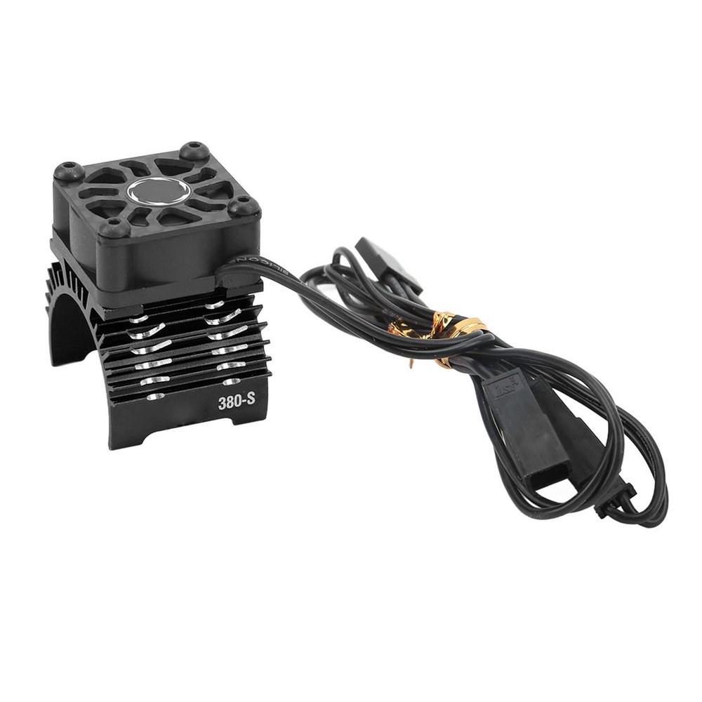 32000RPM HighSpeed RC Motor Cooling Fan Heat Sink with Aluminum Alloy for 28mm 29mm 380 Brushless Motors | Sturdy Black for 1/8 1/10 RC Cars (Black)