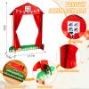 Arrowbash 7 Pcs Wooden Puppet Show Theater Animal Hand Puppets Set Show Stage Theater Soft Plush Farm Animal Supplies view 2