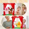 Arrowbash 7 Pcs Wooden Puppet Show Theater Animal Hand Puppets Set Show Stage Theater Soft Plush Farm Animal Supplies view 3