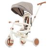 Baby Tricycle, Foldable Toddler Tricycle with Removable and Adjustable Parent Handle, Toddler Push Bike with Removable Pedal, Canopy, and Guardrail, Tricycle for 12-72 Months (Ivory) view 1