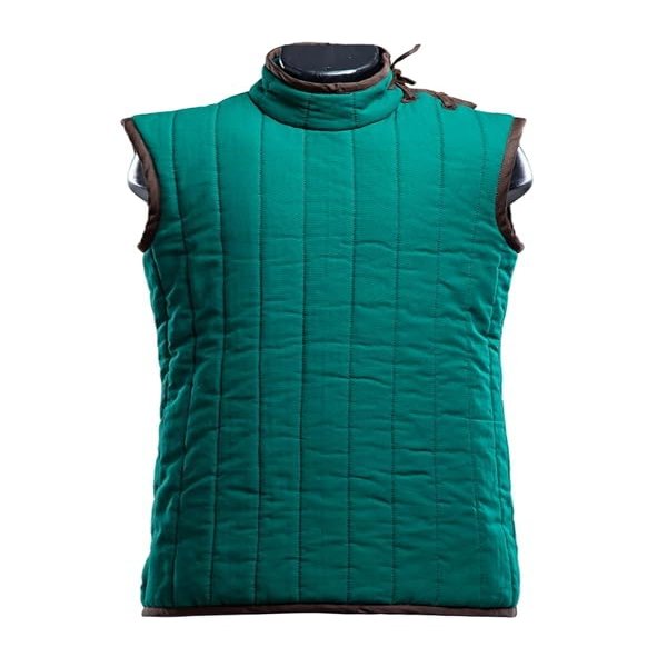 12th-13th Century Sleeveless Gambeson  Medieval Padded Armor for Reenactment, LARP, and SCA  Authentic Quilted Arming Vest (L)