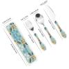 Children's cutlery 3-piece set - fork, spoon, knife + cutlery box, suitable for school, home, travel, safe and easy to use view 2