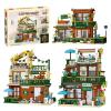 3 in 1 Street View Coffee Shop City Building Set, Compatible with City House Modular Simulation Architecture Construction Toy with LED Lights, Gift for Adults and Girls Kids Aged 8+(875 PCS) view 1