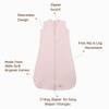 100% Cotton Baby Sleep Sack 0.5 TOG, 0-6 Months - Sleeveless Wearable Blanket Baby Sleeper Sacks, Cotton Blanket, Sleep Sacks, Pink Sleeping Bags for Girls, Designed in France, Pink view 2