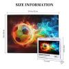500 Piece Puzzles for Adults, Sports Soccer Ball Colorful Fire and Ice Abstract Wood Jigsaw Puzzles, Funny Challenging Puzzles, Great Gift for Family Friends view 4