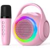 Hockvill Mini Karaoke Machine for Kids with Microphone, Bluetooth Toddler Karaoke Toy with LED Lights, Rechargeable Portable Speaker for Girls & Boys Ages 3-10, Childrens Day & Birthday Gift Ideas view 1
