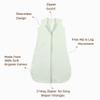 100% Cotton Sleep Sack Baby 0.5 TOG, 12-18 Months - Neutral Sleeveless Wearable Blanket Baby Sleeper Sacks, Cotton Blanket Sleep Suit, Green Sleepsack for Girl & Boy, Designed in France, Green view 2