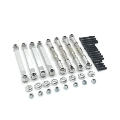 Compatible with MN D90 D91 D96 D99 D99S MN90 MS 1/12 RC Car Upgrade Parts Metal for Chassis Pull Rods Link Suspension Tie Rod RC Tie Link Rods(Silver)