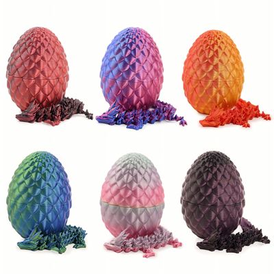 3D Printed Articulated Dragon with Crystal Dragon Eggs, Dragon Full Articulated Fidget Toy for Home Office Decor, Car Decor, Students Rewards, Birthday Goodie Bag Stuffers, for Boys and Girls (6 pcs)