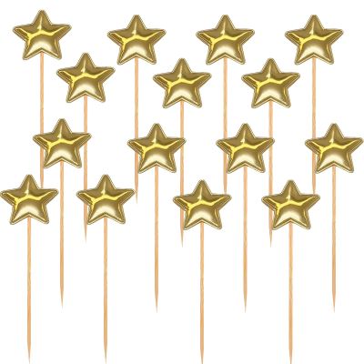 100 Pcs Star Cupcake Toppers Cake Topper Decorations,Stylish and Practical Suitable for Wedding Engagement Bridal Shower Birthday Party(Gold)