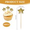 100 Pcs Star Cupcake Toppers Cake Topper Decorations,Stylish and Practical Suitable for Wedding Engagement Bridal Shower Birthday Party(Gold) view 2