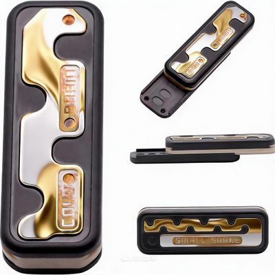 7JI EDC Metal Fidget Slider Magnetic,Rotation Push Rod Fidgets Toy for Adult Anxiety,ADHD/ADD/Autism Stress Relief,Office Desk Toys
