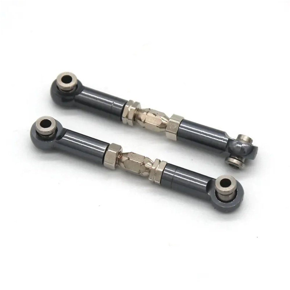 Compatible with Mjx 16207 16208 16209 16210 H16V3 1/16 RC Car Metal Upgrade Accessories Steering Rod RC Tie Link Rods(Gray)